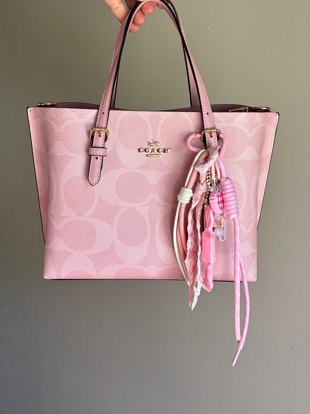 Pink Charm Keychain Cluster Tassel Bag Charm